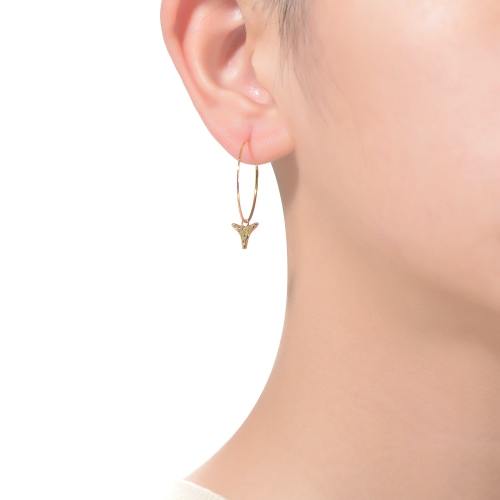 Rozzato 14k Gold Plated Cubic Zirconia Hoop Earrings