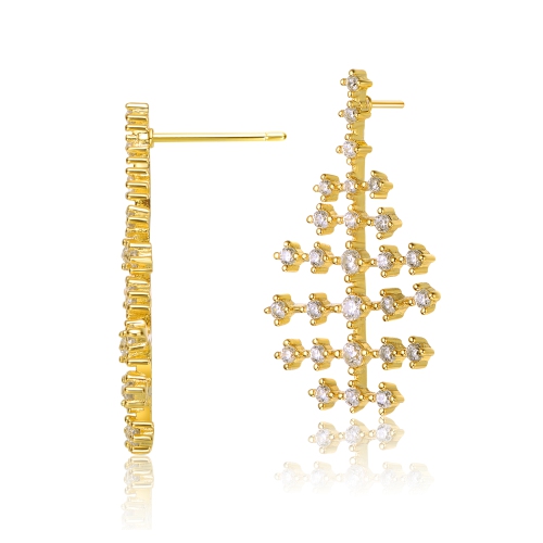Rozzato 14k Gold Plated Cubic Zirconia Drop Earrings