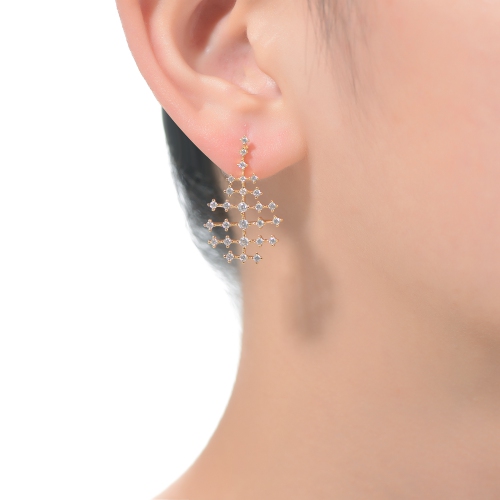 Rozzato 14k Gold Plated Cubic Zirconia Drop Earrings