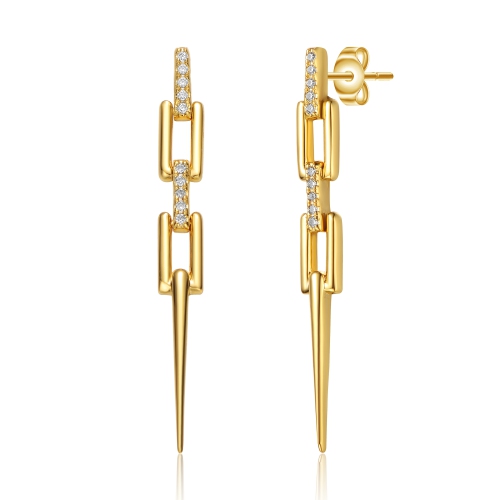 Rozzato 14k Gold Plated Cubic Zirconia Drop Earrings