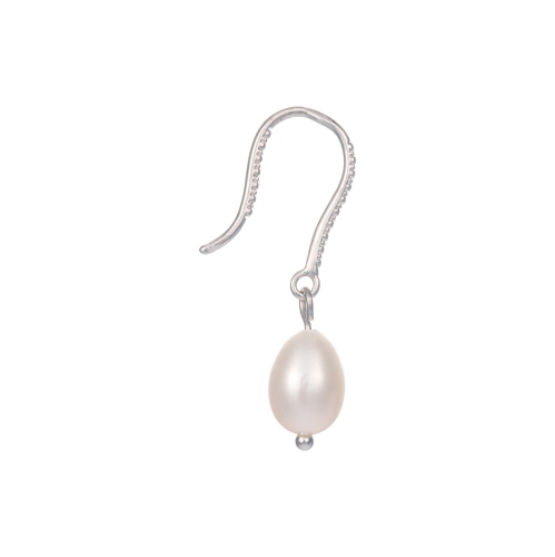 Rozzato Sterling Silver Pink Pearl Drop Earrings