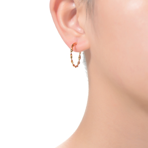 Rozzato 14k Gold Plated Open Hoop Earrings