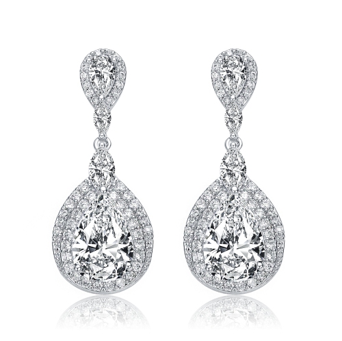 Rozzato Sterling Silver Multi Shaped Cubic Zirconia Dangle Earrings
