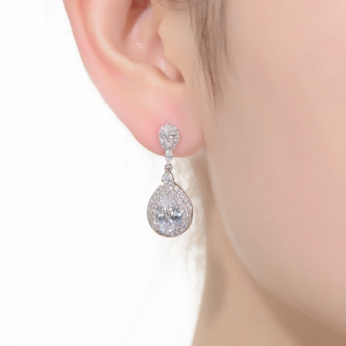 Rozzato Sterling Silver Multi Shaped Cubic Zirconia Dangle Earrings
