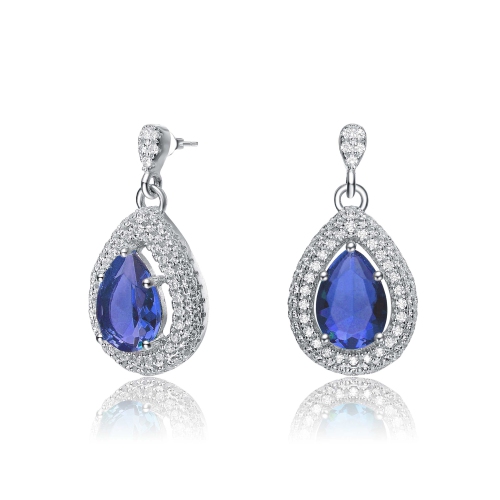 Rozzato Sterling Silver Sapphire Teardrop Earrings