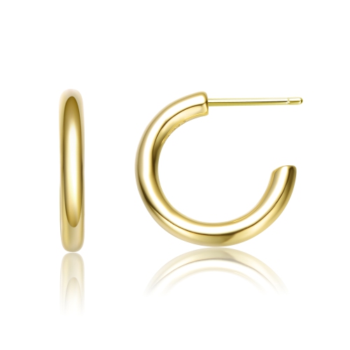 Rozzato 14k Gold Plated Open Hoop Earrings