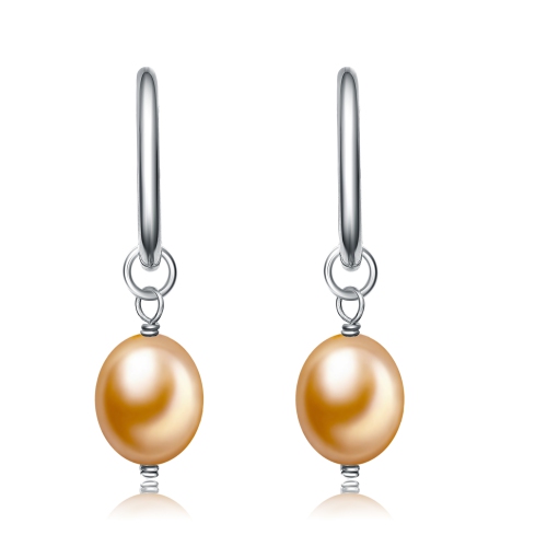 Rozzato Sterling Silver Yellow Pearl Drop Earrings