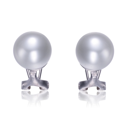 Rozzato Sterling Silver White Pearl Stud Earrings