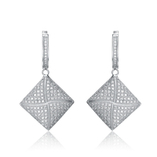 Rozzato Sterling Silver Cubic Zirconia Dangle Earrings