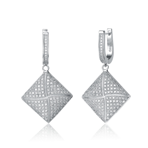 Rozzato Sterling Silver Cubic Zirconia Dangle Earrings