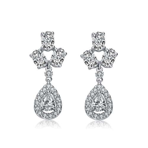Rozzato Sterling Silver Multi Shaped Cubic Zirconia Accent Drop Earrings