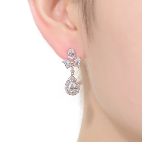 Rozzato Sterling Silver Multi Shaped Cubic Zirconia Accent Drop Earrings