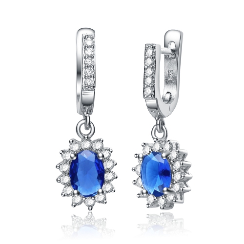 Rozzato Sterling Silver Sapphire Dangling Earrings