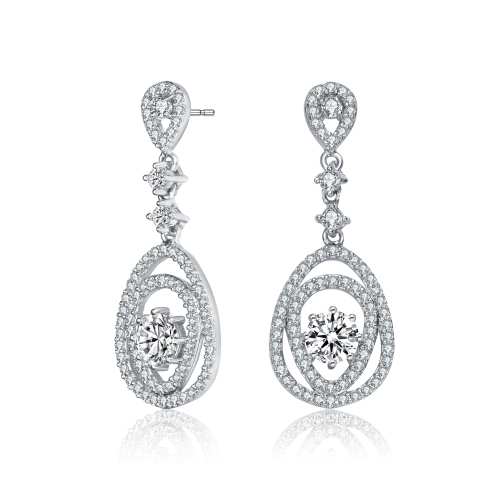 Rozzato Sterling Silver Cubic Zirconia Accent Double Pear Drop Earrings
