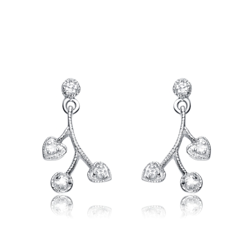 Rozzato Sterling Silver Cubic Zirconia ModernStud Earrings