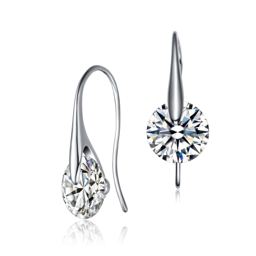 Rozzato Sterling Silver Cubic Zirconia Hook Earrings