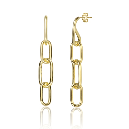Rozzato 14k Gold Plated Chain Drop Earrings