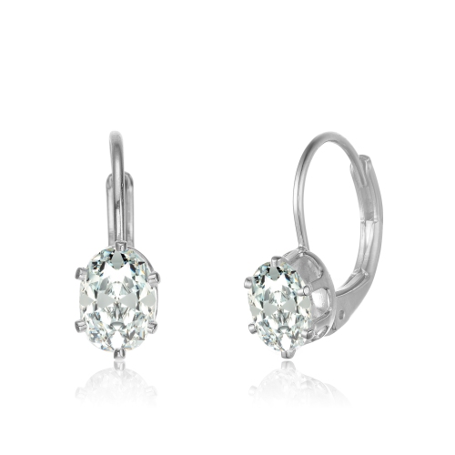 Buy Round Cut Diamond Lever Back Drop Earrings in 14K White Gold