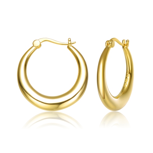 Rozzato 14k Gold Plated Large Hoop Earrings