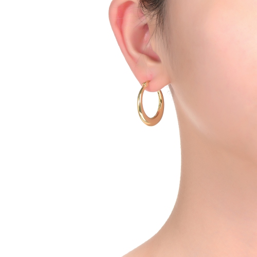 Rozzato 14k Gold Plated Large Hoop Earrings