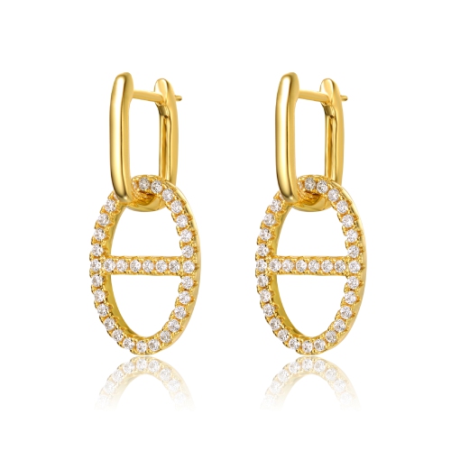 Rozzato 14k Gold Plated Cubic Zirconia Dangle Earrings