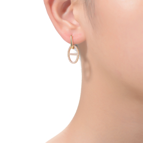 Rozzato 14k Gold Plated Cubic Zirconia Dangle Earrings