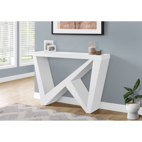Monarch Specialties I 2429 Accent Table 48"L White Hall Console