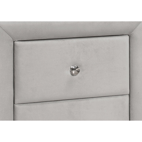 Monarch Specialties I 5606 Bedroom Accent 21"H Light Grey Velvet Night Stand