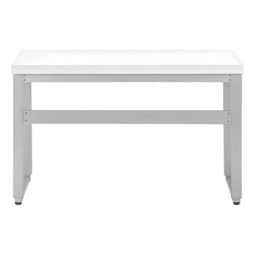 Monarch Specialties I 7683 Computer Desk 48"L White Adjustable Height Silver Metal