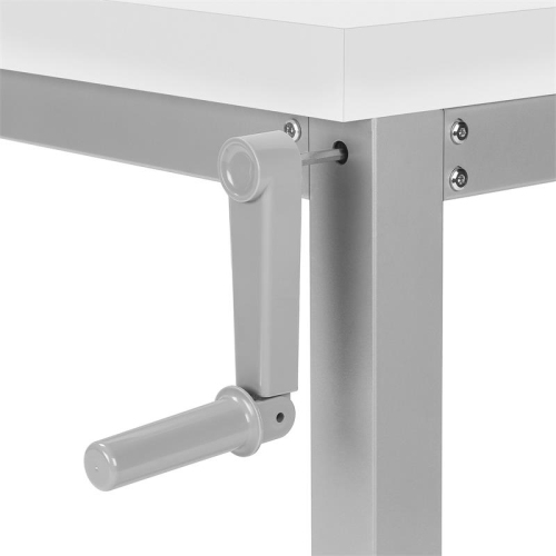 Monarch Specialties I 7683 Computer Desk 48"L White Adjustable Height Silver Metal