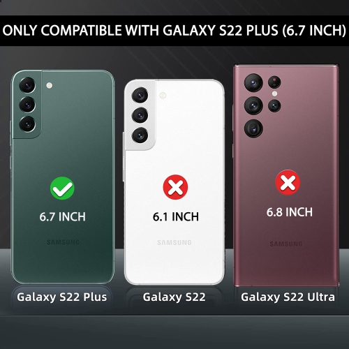 XCRS Rugged Triple Layer PC + TPU Slim Heavy-Duty Tough Cover Lightweight Shockproof Protective Full Body Protection Case for Samsung Galaxy S22 Plus