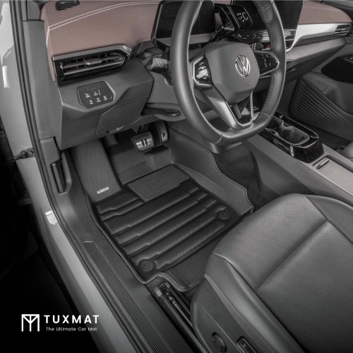 TuxMat - For Volkswagen ID.4 2021-2022 Models - Custom Car Mats - Maximum Coverage, All Weather, Laser Measured - This Full Set Includes 1st and 2nd
