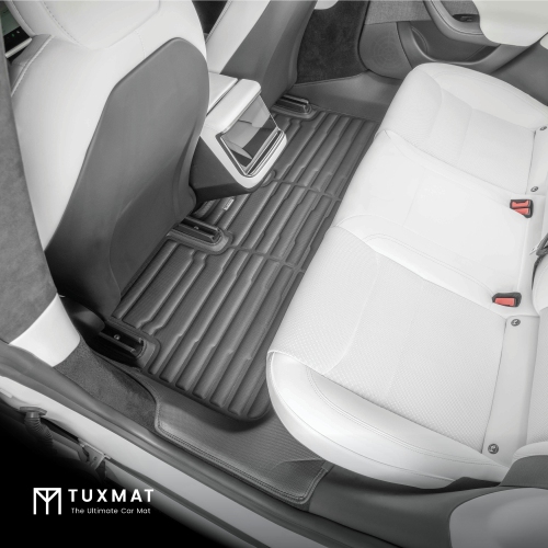 TuxMat - For Tesla Model S 2021-2026 Models - Custom Car Mats - Maximum Coverage, All Weather, Laser Measured - This Full Set Includes 1st and 2nd