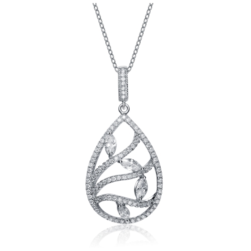 Image 1 de 2.. Pendentif en argent sterling avec zircon cubique blanc