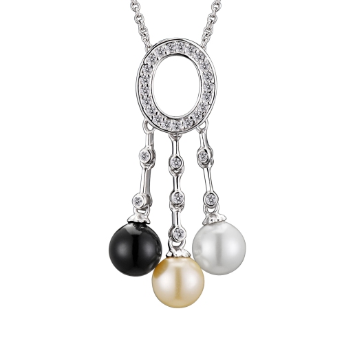 ネックレス・ペンダント [PRIMAUTE] ribbon cubic necklace Sterling Silver Bow Tie Ribbon Cubic Zirconia CZ Necklace