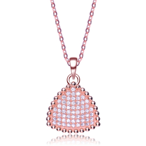 Rozzato Sterling Silver Cubic Zironia Rose Gold Pendant