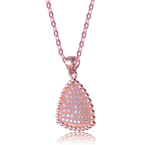 Rozzato Sterling Silver Cubic Zironia Rose Gold Pendant