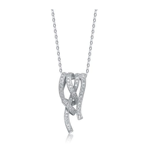 Rozzato Sterling Silver White Cubic Zirconia Pendant