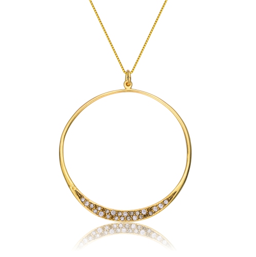 Image 1 de 2.. Collier halo de zircons cubiques superposï¿½s en or