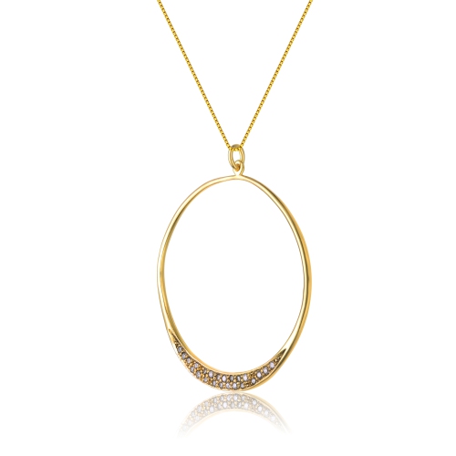 Collier halo de zircons cubiques superposï¿½s en or