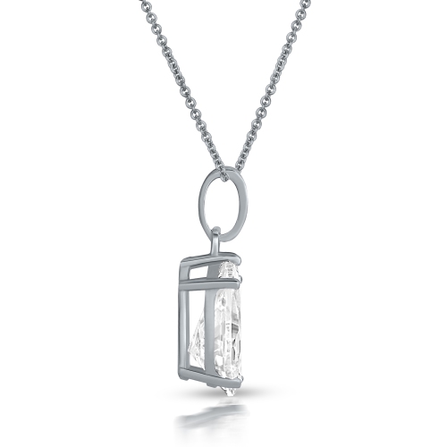 Rozzato C.z. Sterling Silver Pear Shape Cubic Zirconia Pendant