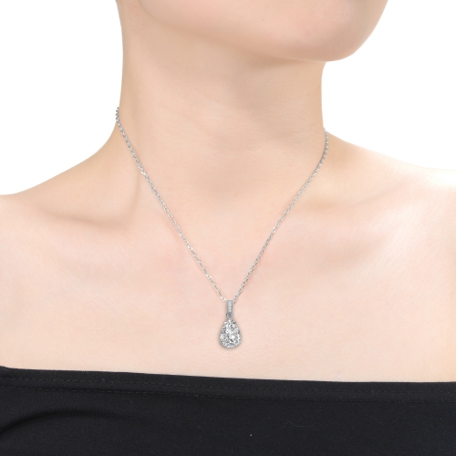 Rozzato C.z. Sterling Silver Pear Shape Cubic Zirconia Pendant