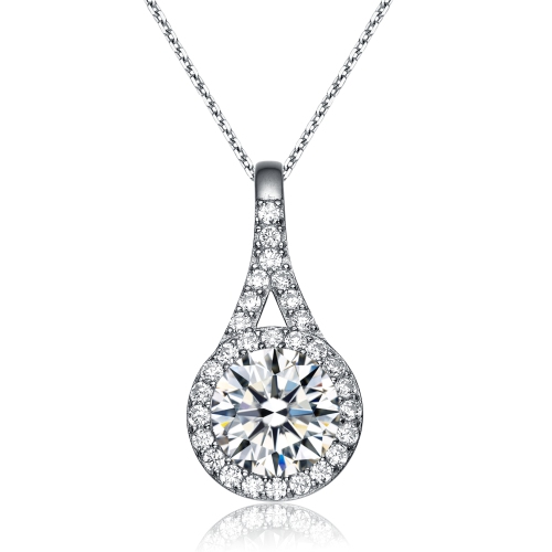 Rozzato Cz Sterling Silver Rhodium Plated Pendant