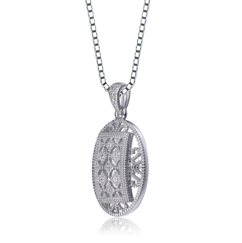 Rozzato Filigree Oval Sterling Silver Pendant Bridesmaid Jewelry