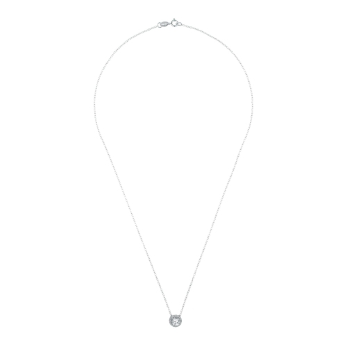 Rozzato C.z. Sterling Silver Round Cable Stud Pendant