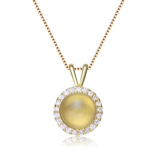 ROZZATO  Cz Gold Plated Pendant In Yellow