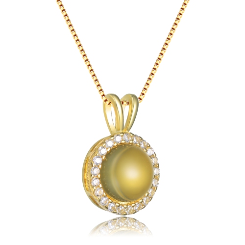 Rozzato Yellow Cz Gold Plated Pendant