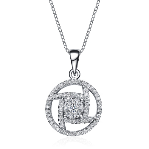 Rozzato Sterling Silver White Cubic Zirconia Pendant