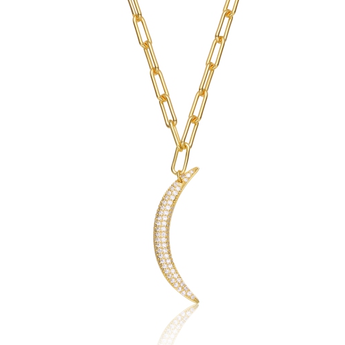 ROZZATO  14K Plated Cubic Zirconia Charm Necklace In Gold