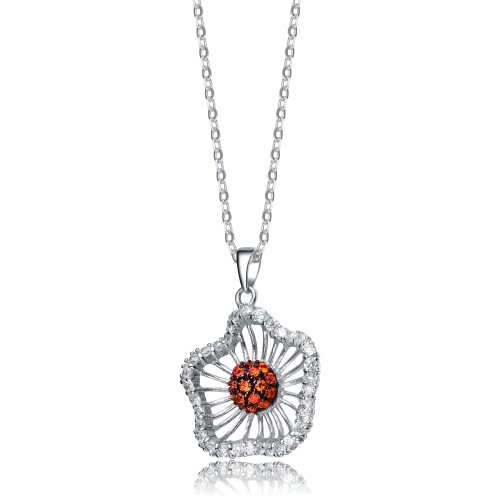 Rozzato Sterling Silver Cubic Zirconia Heart Of Fire Pendant